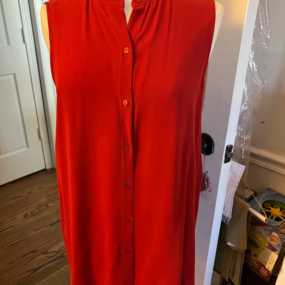 Eileen Fisher Red Silk Tunic New w/o tags Size Medium